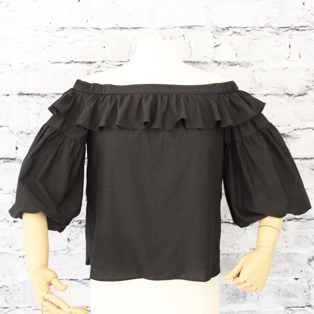 🎉🎉HP🎉🎉BCBGmaxazria Short Sleeve Shirred Top - Picture 5 of 8